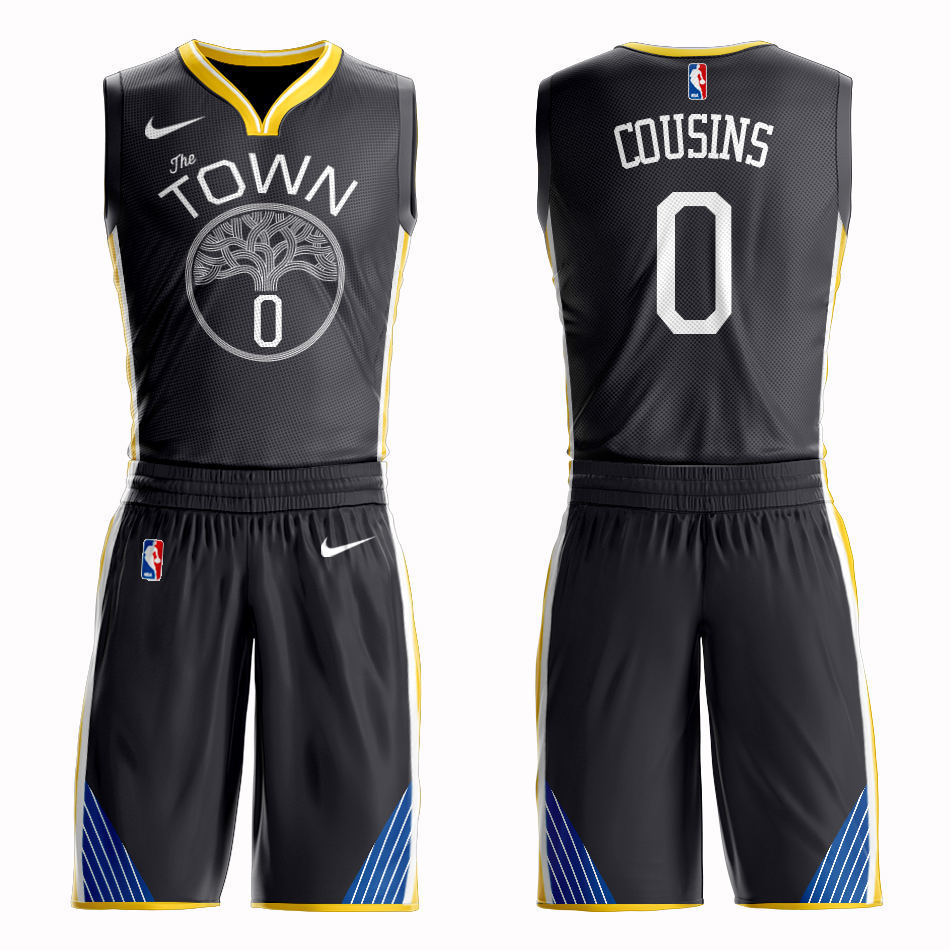 Men 2019 NBA Nike Golden State Warriors #0 Cousins black Customized jersey->customized nba jersey->Custom Jersey